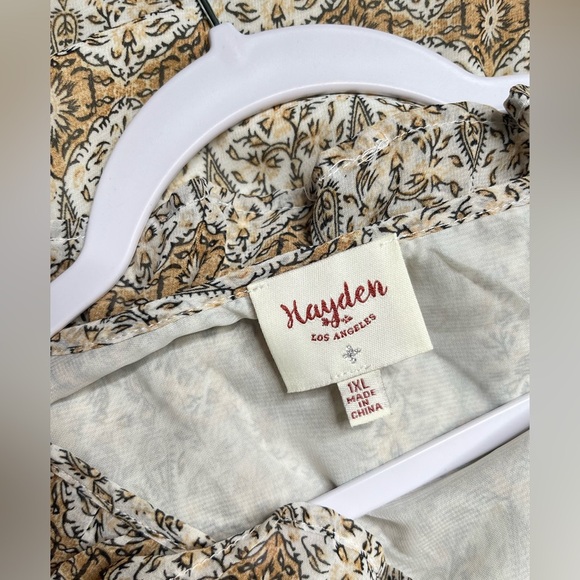 Hayden Brown Empire Waist Sundress with Bishop Sleeves Size 1XL - Picture 7 of 9